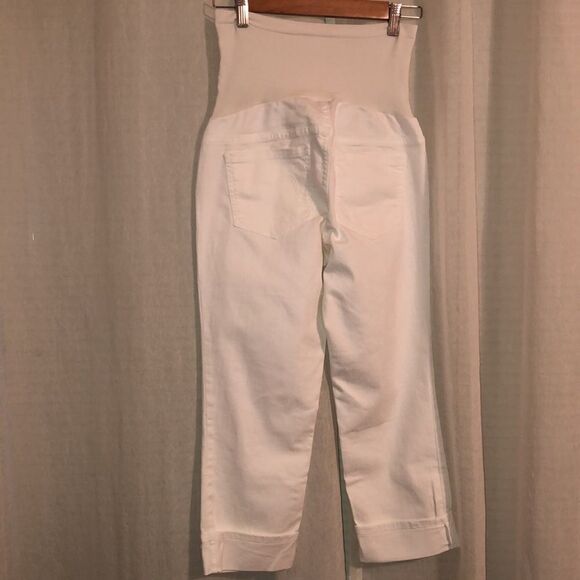 Indigo Blue 10 White Maternity Cropped Jeans - Picture 8 of 11